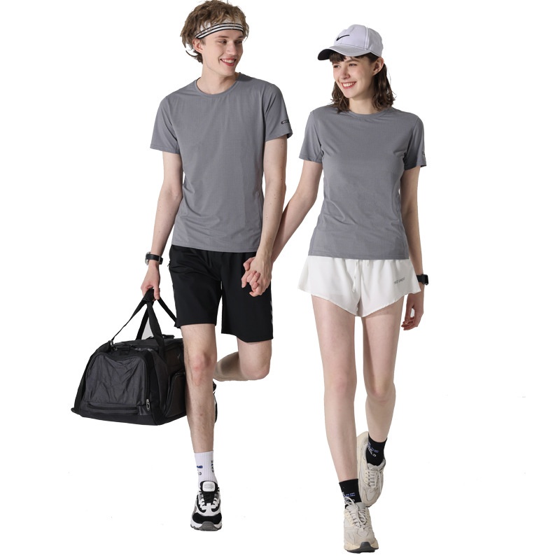 Áo Thun Thể Thao Cổ Tròn Màu Trơn Thoáng Khí Nhanh Khô Thời Trang Mùa Hè Cho Nam