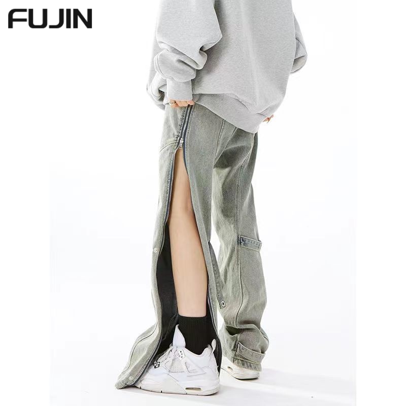 FUJIN quần ống rộng quần nữ jean thời trang Dễ thương xu hướng Stylish WNK23B0GN2 45Z231109