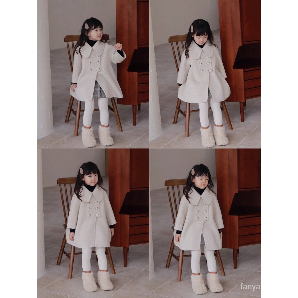 Áo Khoác Len Hai Mặt Phong Cách Hàn Quốc Thời Trang Thu Đông Mới 2023 Cho Bé Gái yu9d