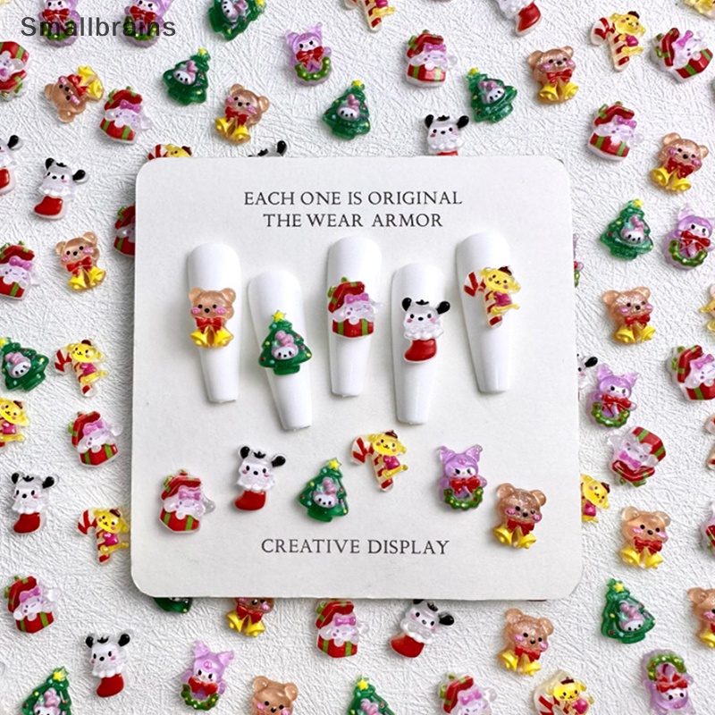 SANRIO Set 10 Phụ Kiện Trang Trí Móng Tay Chủ Đề Giáng Sinh Dễ Thương