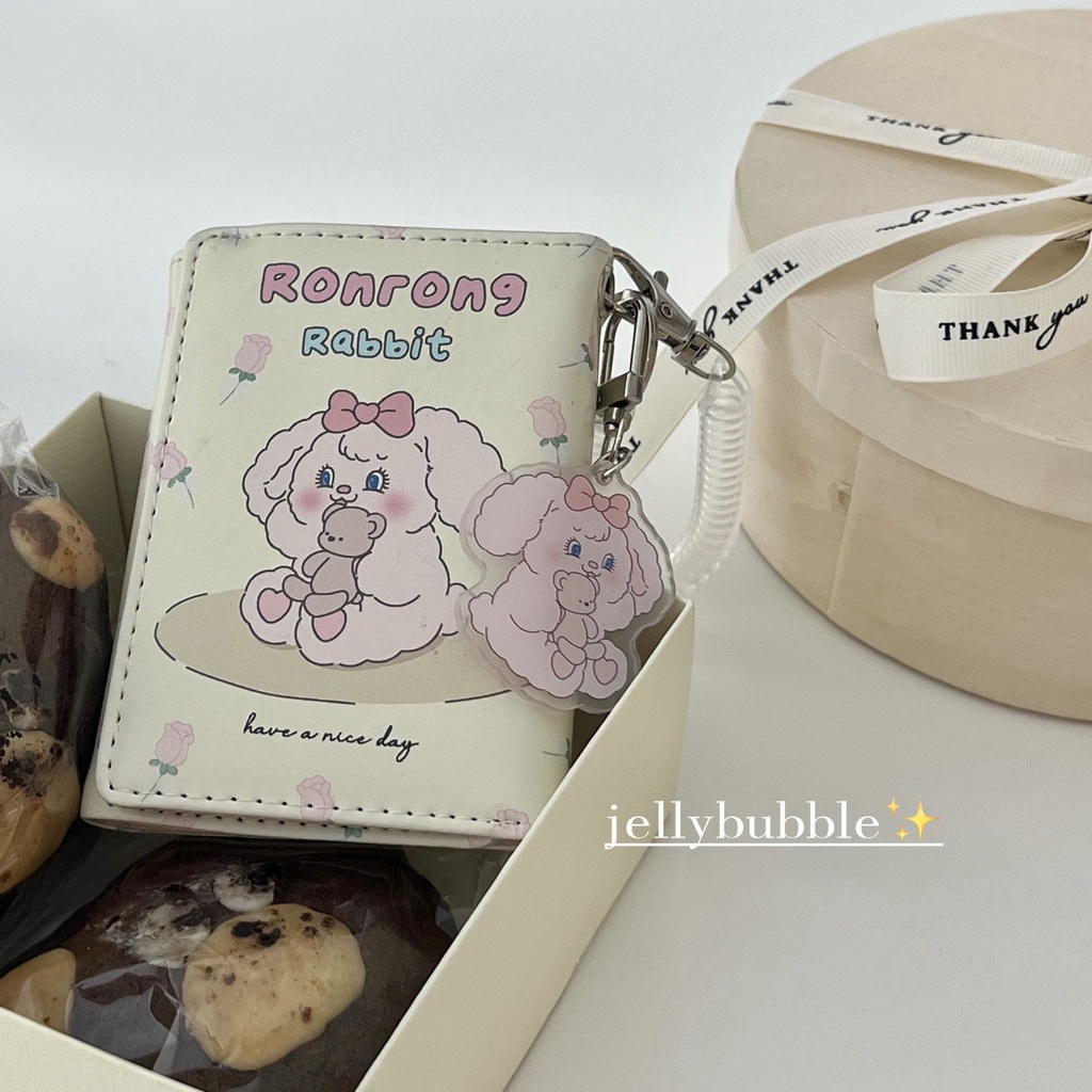 Dễ Thương Ví Ngắn 70% Cotton In Hình Thỏ Đáng Yêu
