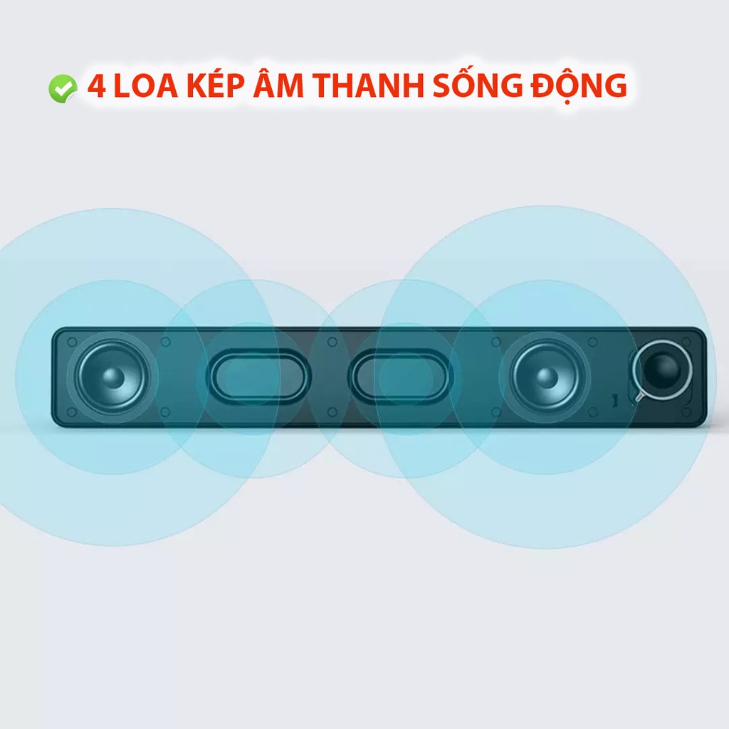 Loa soundbar mini Xiaomi Binifa Play 1d. Loa soundbar vi tính, có màn hình ambient light, 4 Loa 3W, Bluetooth
