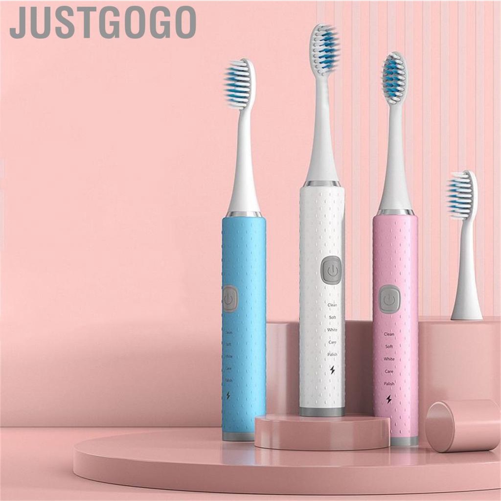 Justgogo Electric  Ultrasonic Soft Bristle  Whitening Automatic for Adults Children