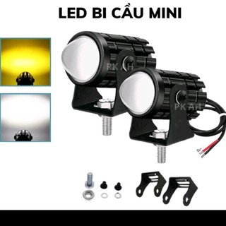 Đèn trợ sáng bi cầu mini 2 màu cos vàng pha trắng đèn trợ sáng xe máy xe điện