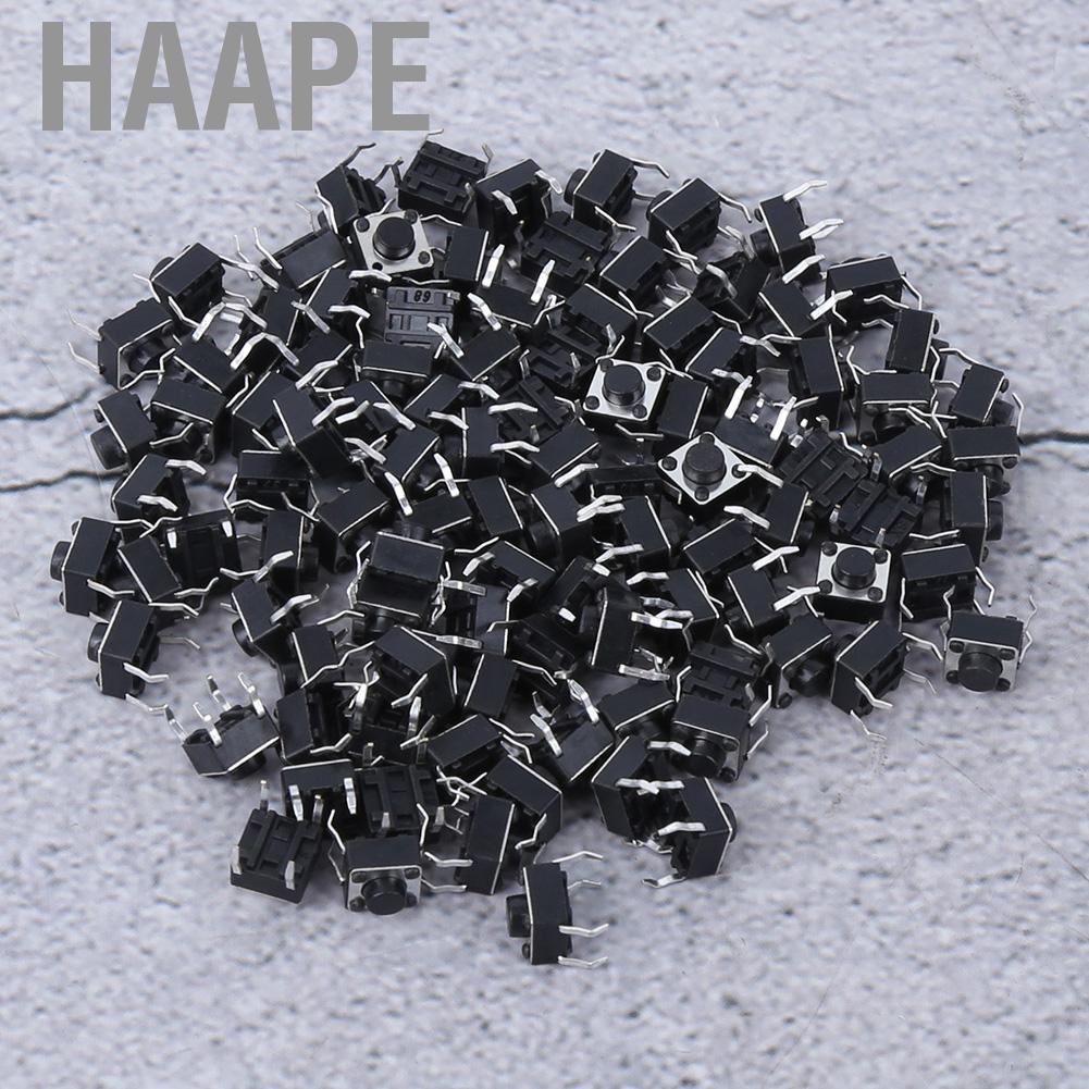 Haape 100pcs Momentary Tactile Push Button Switch Mini Tact Accessory 6x6x4.3mm