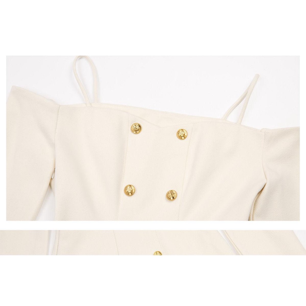 Bộ Áo Khoác Len Một Mảnh Phối Chân Váy Chữ A Thời Trang Xuân Thu 2023