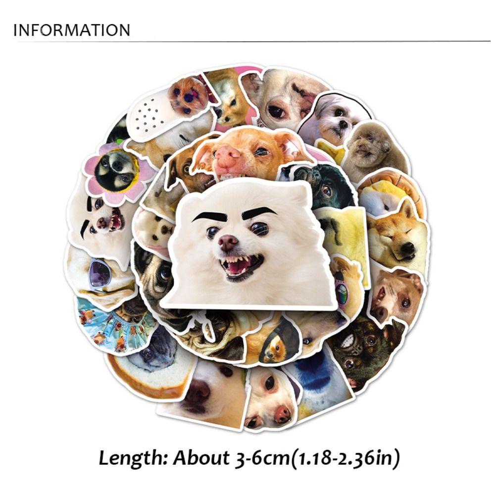 Mmluck Bộ 50 Miếng Dán Hình Cún husky Vui Nhộn Chống Thấm Nước Trang Trí Vali