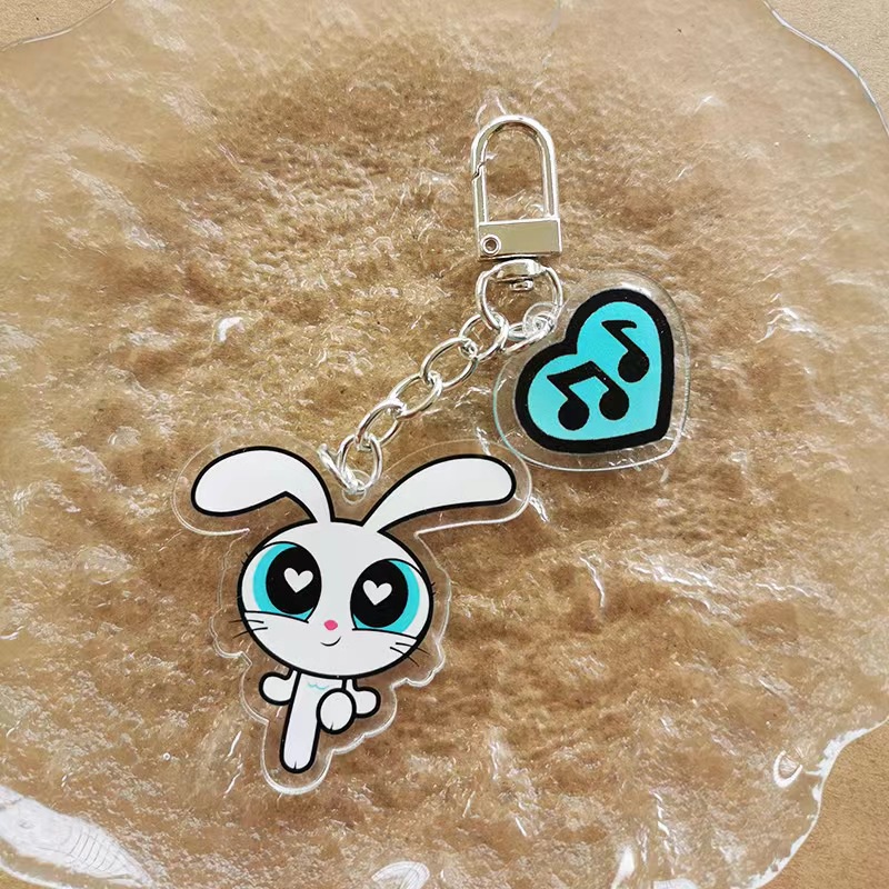 Móc Khóa Hình Thỏ Hoạt Hình Hai Mặt Bằng acrylic