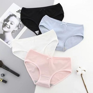 Quần lót thoáng khí màu trơn dễ thương cho nữ