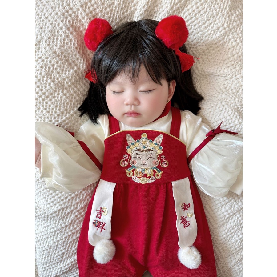 BODY THẦN TÀI TRUNG HOA COTTON KÈM KẸP TÓC