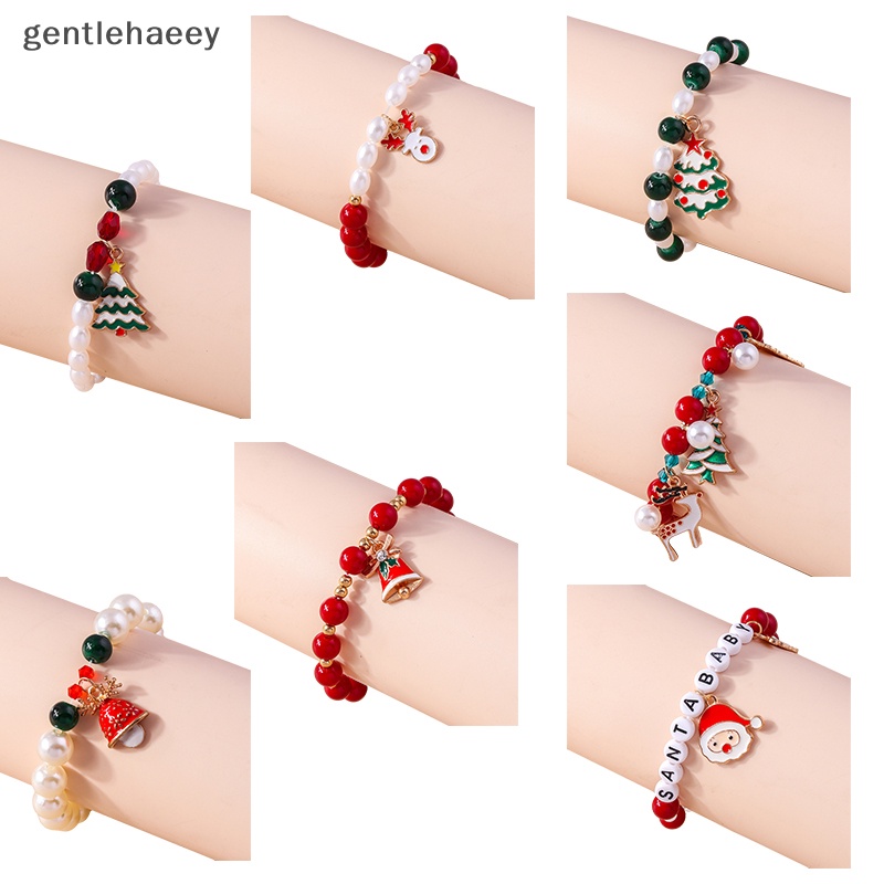 Gent Vòng Tay Chuỗi Hạt handmade Thời Trang Giáng Sinh Chuông Hươu Ông Già Noel Quà Tặng Kỳ Nghỉ Cho Nữ