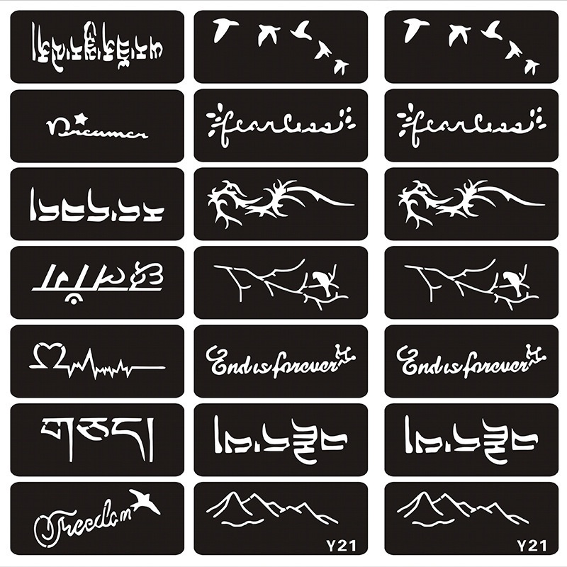 Miếng dán hình xăm rỗng mẫu hình xăm cá tính hoa Stickers phim hoạt hình 3d hình xăm Stickers