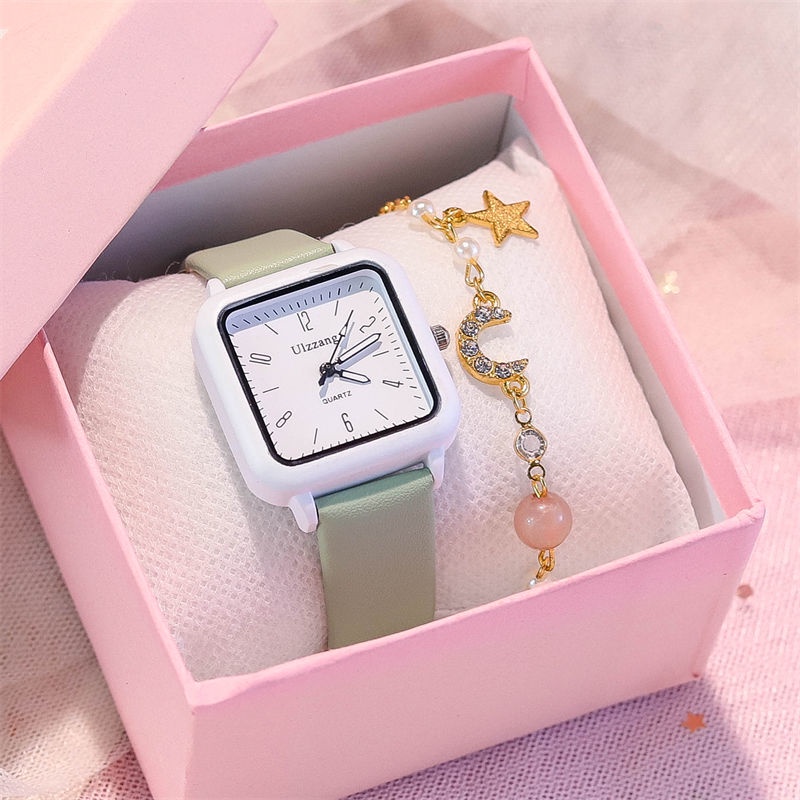 Bộ Quà Tặng Đồng Hồ Đeo Tay niche Phong Cách Hàn Quốc Tươi Mới Cao Cấp Giá Trị Phong Cách ins Cho Nữ Sinh