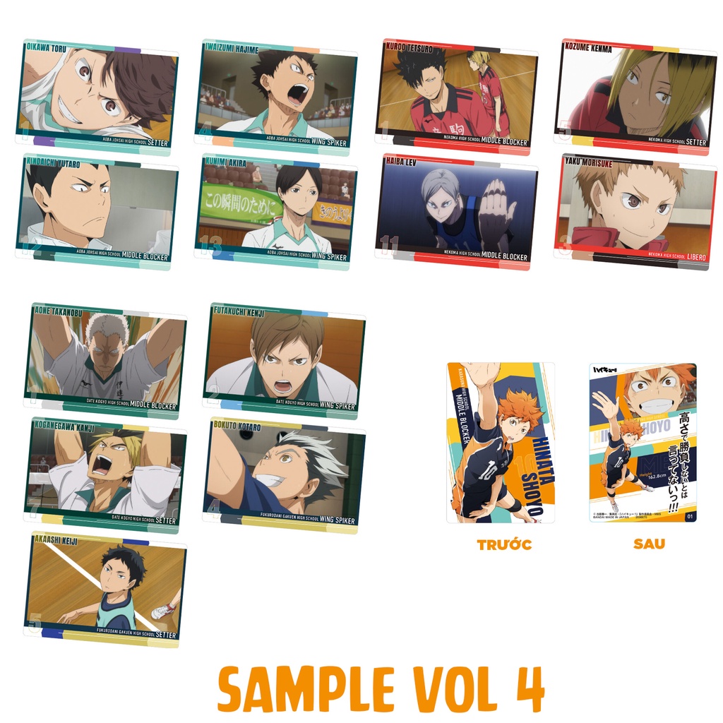 Pack thẻ nhân phẩm bánh xốp Haikyuu! wafer chính hãng - Wafer card Haikyu