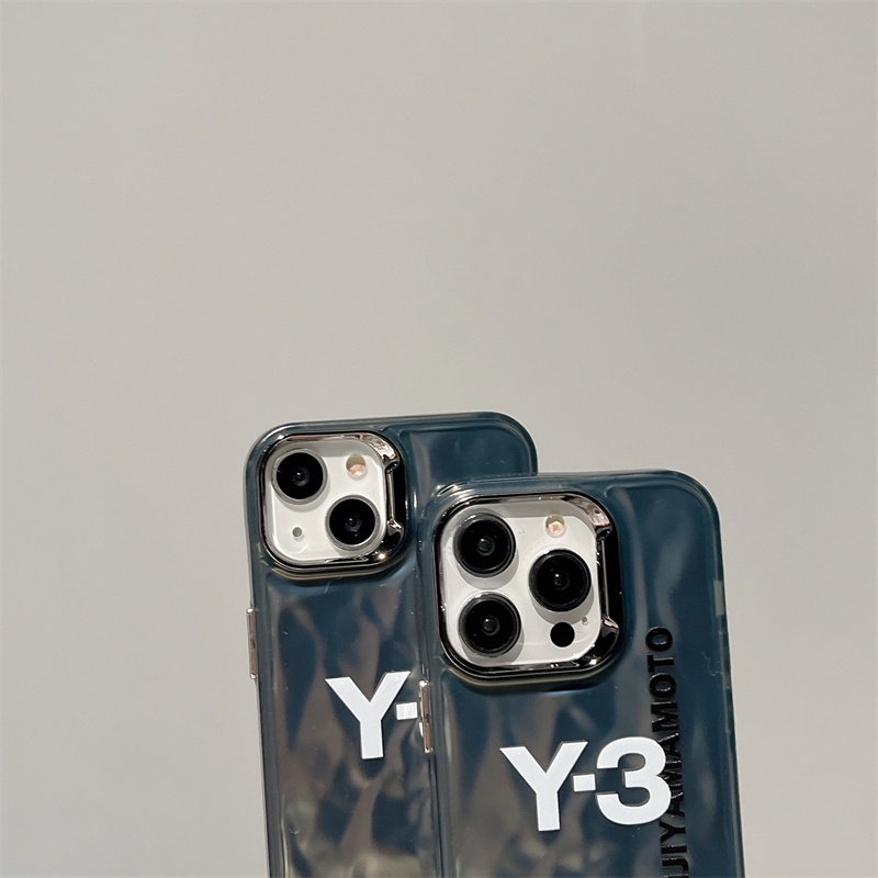 Ốp Điện Thoại Cứng Mạ Điện Hình Sóng Nước y-3 Cho iphone 14 / 13 / 12 pro max / 13pro / 12pro / 12 / iphone 15 / 14 pro max