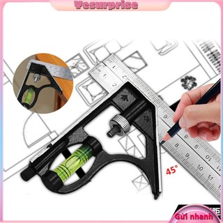 Yesurprise thước đo góc 300mm đa năng 45 độ bằng thép không gỉ chuyên dụng làm mộc