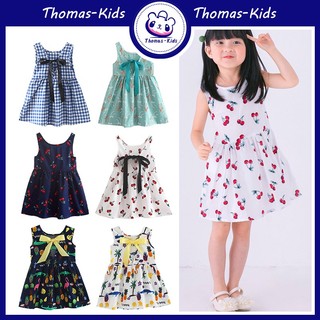  Đầm Công Chúa Không Tay In Họa Tiết Hoạt Hình Đính Nơ Xinh Xắn Cho Bé Gái 2-6 Tuổi