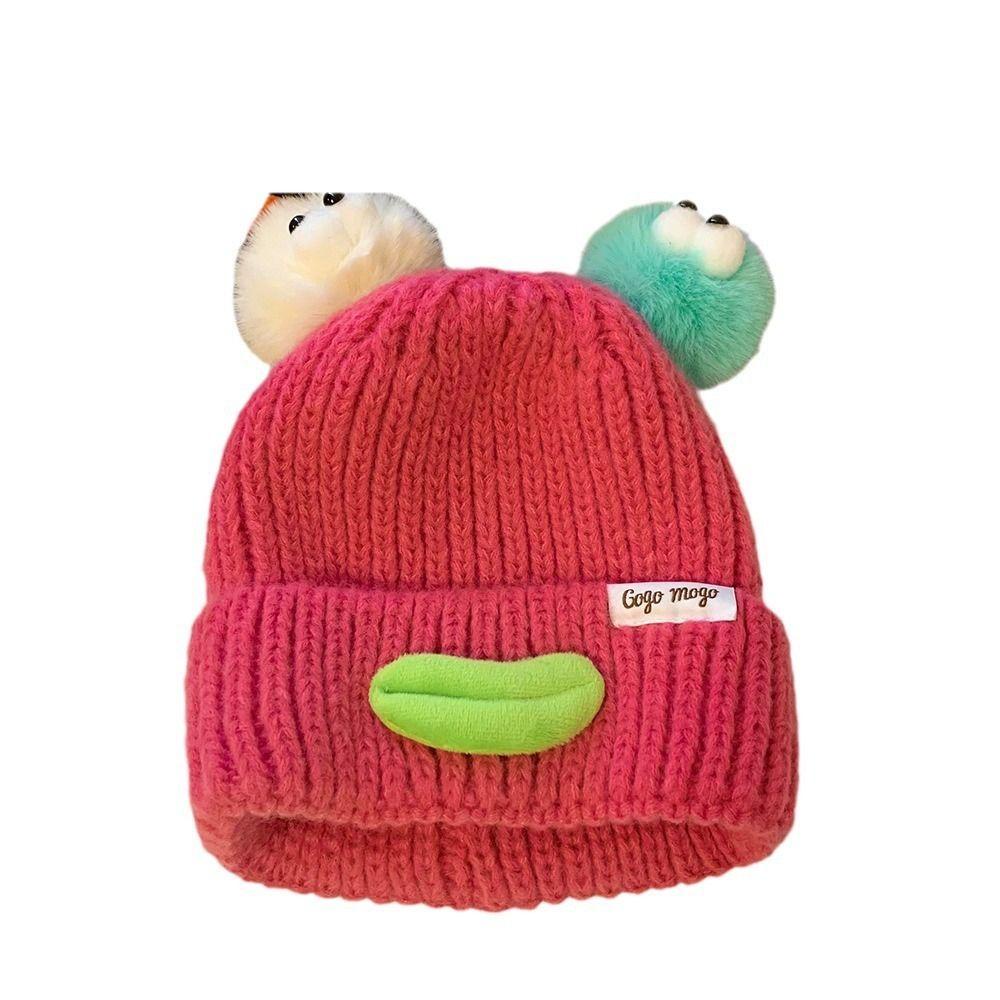 Mũ Len beanie Hình Xúc Xích Hoạt Hình Vui Nhộn Màu Kẹo Ngọt Thời Trang Thu Đông