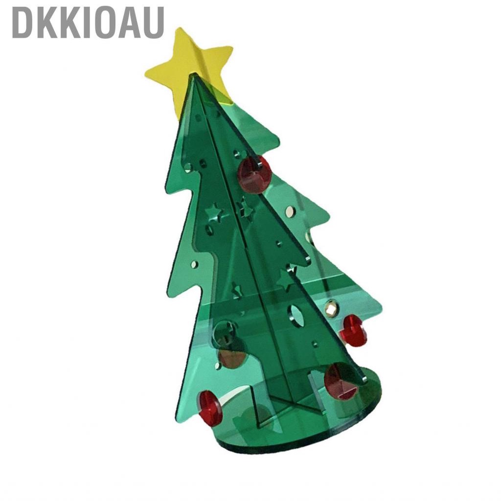 Dkkioau Acrylic Christmas Tree DIY Kit Mini Simple Installation Desktop for Gift Decoration