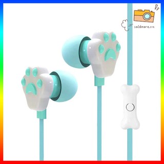 Tai nghe nhét tai dành cho game thủ Tai nghe hoạt hình Cat Claw Tai nghe có dây trong tai Tai nghe có mic