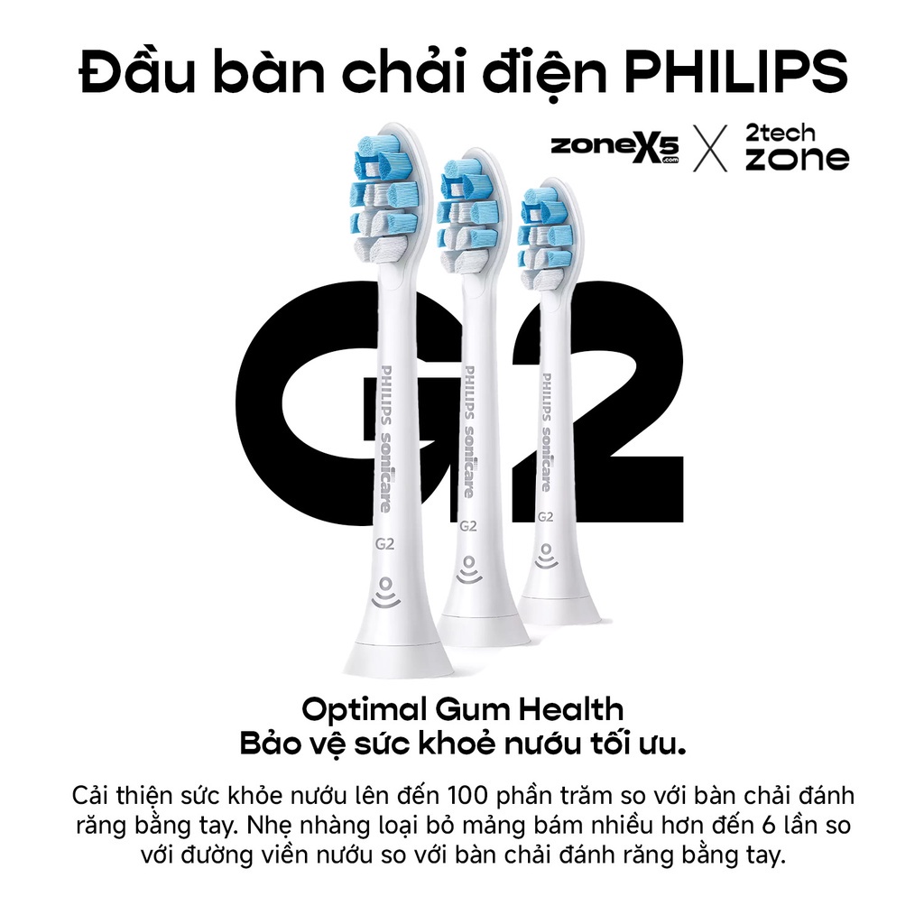 Đầu thay thế dành cho bàn chải điện Philips Sonicare C1 C2 G2 W