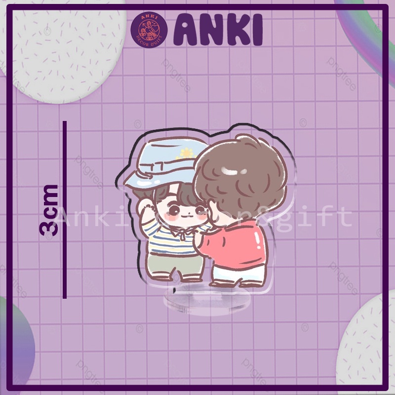 Standee BRIGHTWIN mini, mica trong suốt, standee chibi dễ thương, quà tặng sinh nhật, trưng bày, trang trí