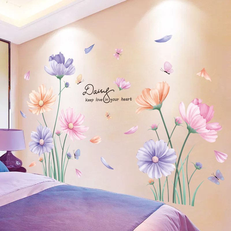 ️🎈️🎈️🎈Tranh decal dán tường HOA DAISY dán phòng khách - Decal dán tường️ phong cách HÀN QUỐC🎈️🎈️🎈