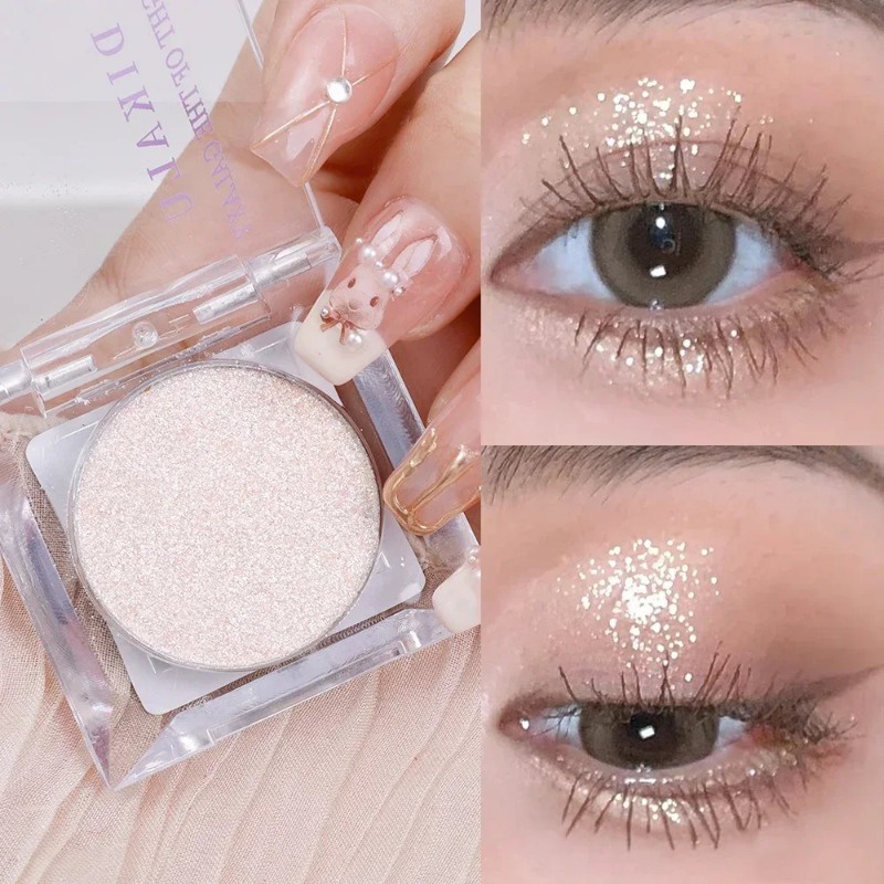 Phấn Mắt Trang Điểm Lâu Trôi Không Thấm Nước Lấp Lánh / Phấn Mắt acrylic Đơn Sắc / Bảng Phấn Mắt Kim Cương mini Trong Suốt Vỏ Sò Lấp Lánh Bắt Sáng