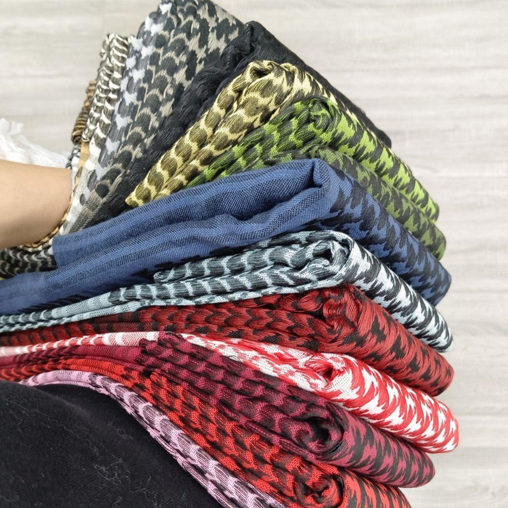 1 Khăn Trùm Đầu Lục Giác / Khăn Choàng Cổ Vuông Chất Liệu cotton polyester Kẻ Sọc Đa Năng 110 X 110Cm