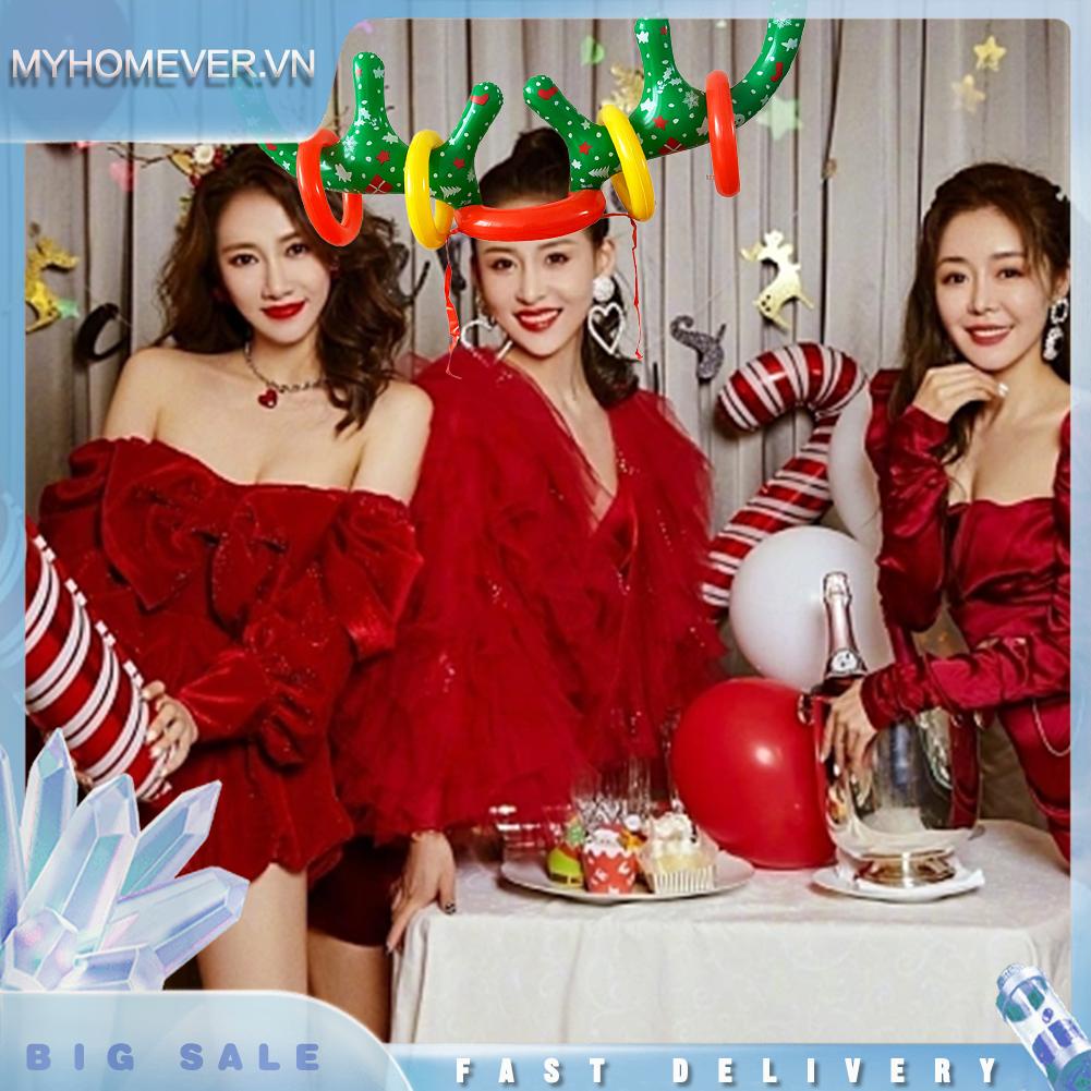 Mũ Bơm Hơi Hình Sừng Hươu Vui Nhộn Cho Bé Chơi Trò Chơi Giáng Sinh
