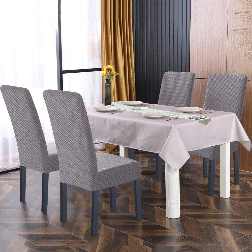 WAPKTY Vỏ Bọc Ghế Ngồi Bàn Ăn Màu Trơn Vải jacquard Co Giãn Giặt Được Thông Dụng