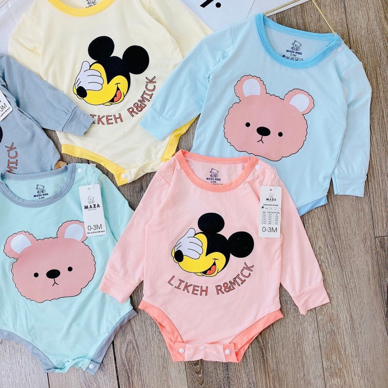 Body chip dài tay Maza Kids chất thun lạnh loại 1 siêu mềm mát cho bé