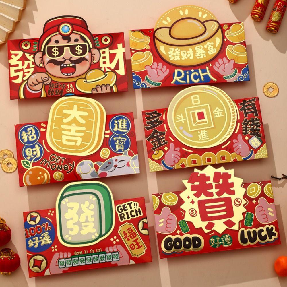Mmluck Set 6 Bao Lì Xì Năm Mới 2024 Họa Tiết Rồng Hoạt Hình Phong Cách Trung Hoa