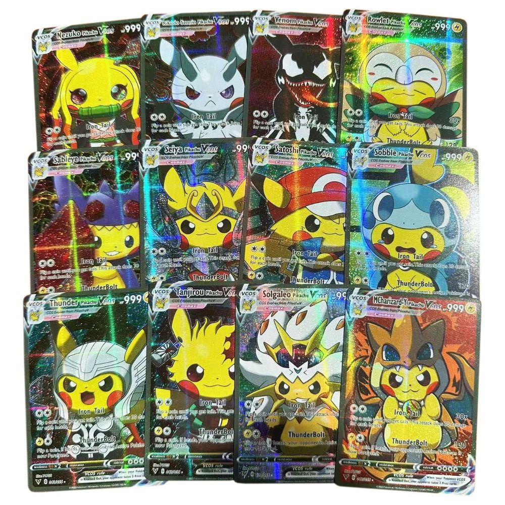 Mmluck Thẻ Bài pikachu Ba Chiều Sáng Bóng Hình Nhân Vật anime pikachu Ba Chiều diy Sáng Tạo Làm Quà Tặng