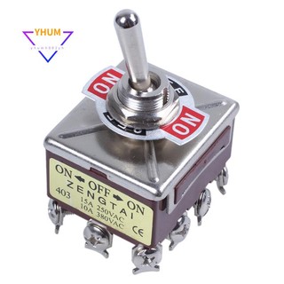 Ac công tắc chốt 4pdt 380v 10a on / off / on 3 vị trí 12 pin