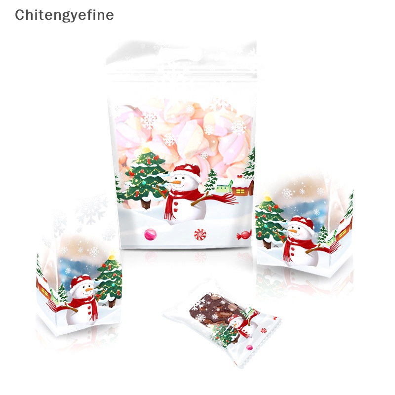 Set 50 / 100 Túi Đựng Bánh Kẹo Giáng Sinh / Bánh Quy Nóng Trong Suốt ctye