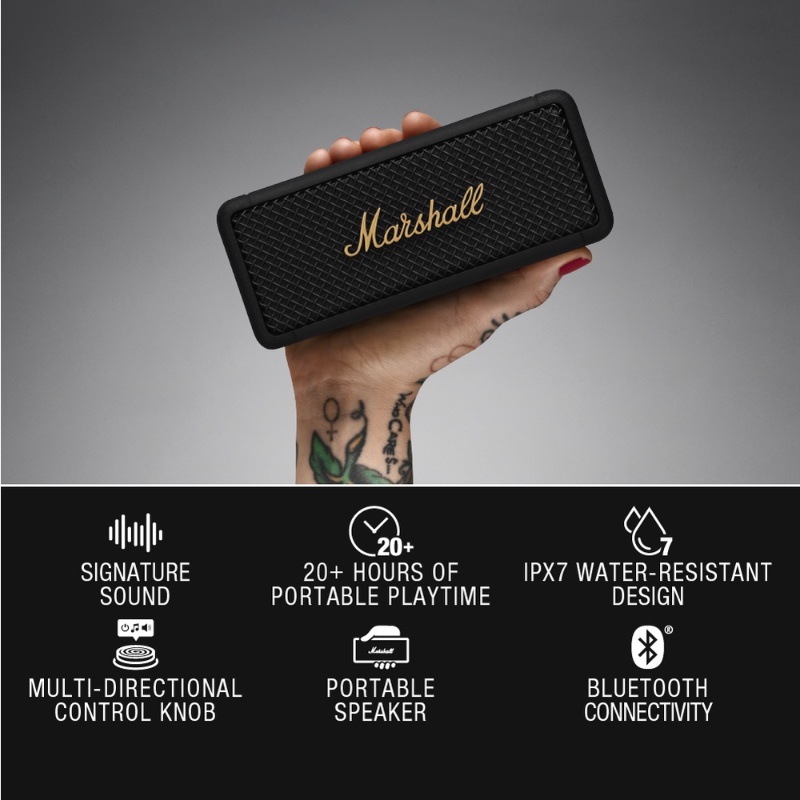 Marshall Loa bluetooth mini Chống Thấm Nước ipx7 Âm Trầm Mạnh Mẽ