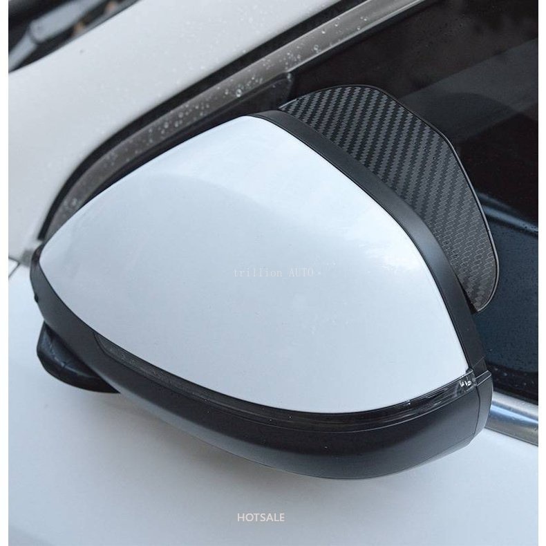 Bộ 2 Tấm Chắn Mưa Bằng Sợi Carbon Màu Đen Gắn Kính Chiếu Hậu Xe Hơi / Xe Tải / SUV​