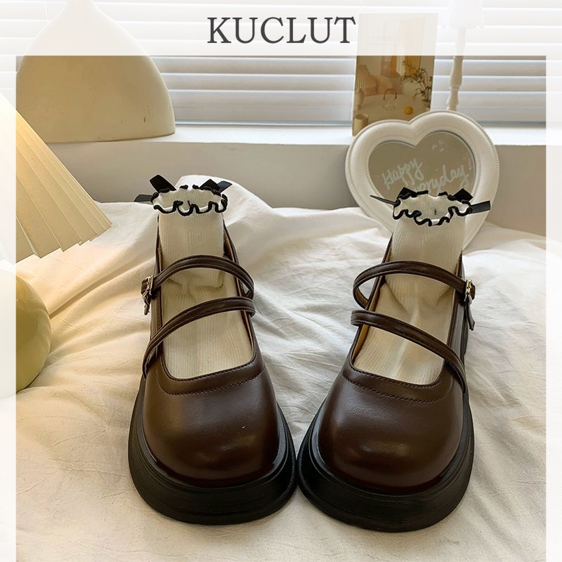KUCLUT giày búp bê đế cao lolita giày Mary Jane Đế da mềm đế thời trang Độ bền cao Tiện dụng Phù hợp Đa dạng FLF23B0YQ6 48Z231130