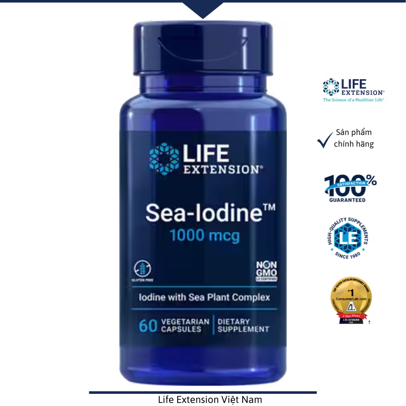 Bổ sung Iốt Sea-Iodine 1000 mcg 60 viên  - Life Extension Việt Nam