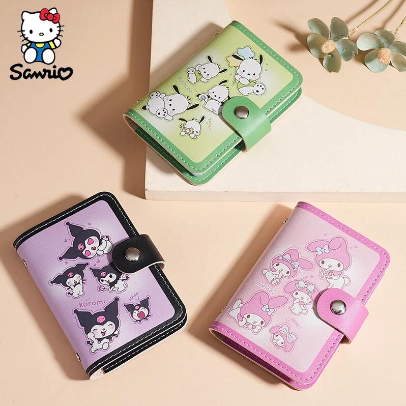 Ví Da pu Đựng Thẻ id / Danh Thiếp Chống Khử Từ Hình hello kitty kuromi 20 Bit Cho Nữ
