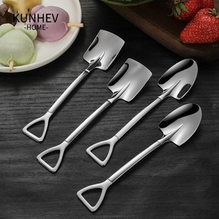 KUNHEV Muỗng Ăn Kem / Dưa Hấu Bằng Thép Không Gỉ Tay Cầm Dài Phong Cách retro