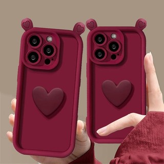Dễ Thương Ốp Điện Thoại Mềm Nhám Gắn Tai Trái Tim 3d Chống Va Đập Cho oppo a58 a38 a78 a3s a5s a53 a17 f9 f11 reno 10 5 6 pro 8t Hoạt Hình