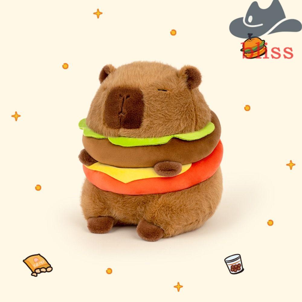 Đồ chơi nhồi bông capybara Phủ Lông Mềm Mại Hình hamburger Cho Nữ