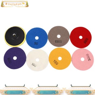 Bộ 8 đĩa đánh bóng ướt / khô 4 inch tiện dụng cho đá granite / đá hoa cương liujiud