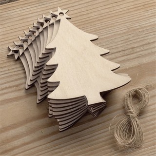 Set 10 thẻ gỗ tròn trang trí giáng sinh & năm mới diy
