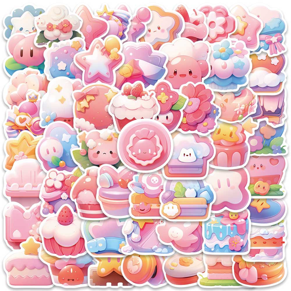 Bộ 56 Miếng Dán Trang Trí Mũ Bảo Hiểm / Bút Chì Chống Thấm Nước Họa Tiết kirby graffiti Dễ Thương