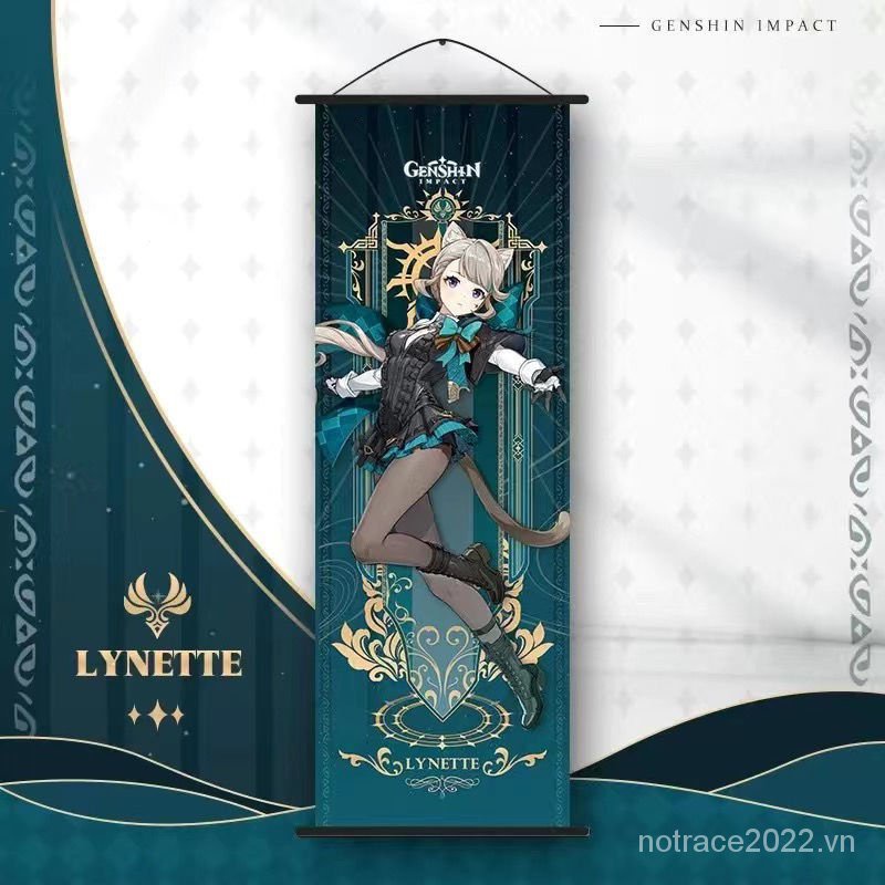 ★Genshin Impact★Furina & lyney & wriothesley & neuvillette Tranh Vải Lụa Treo Tường Trang Trí