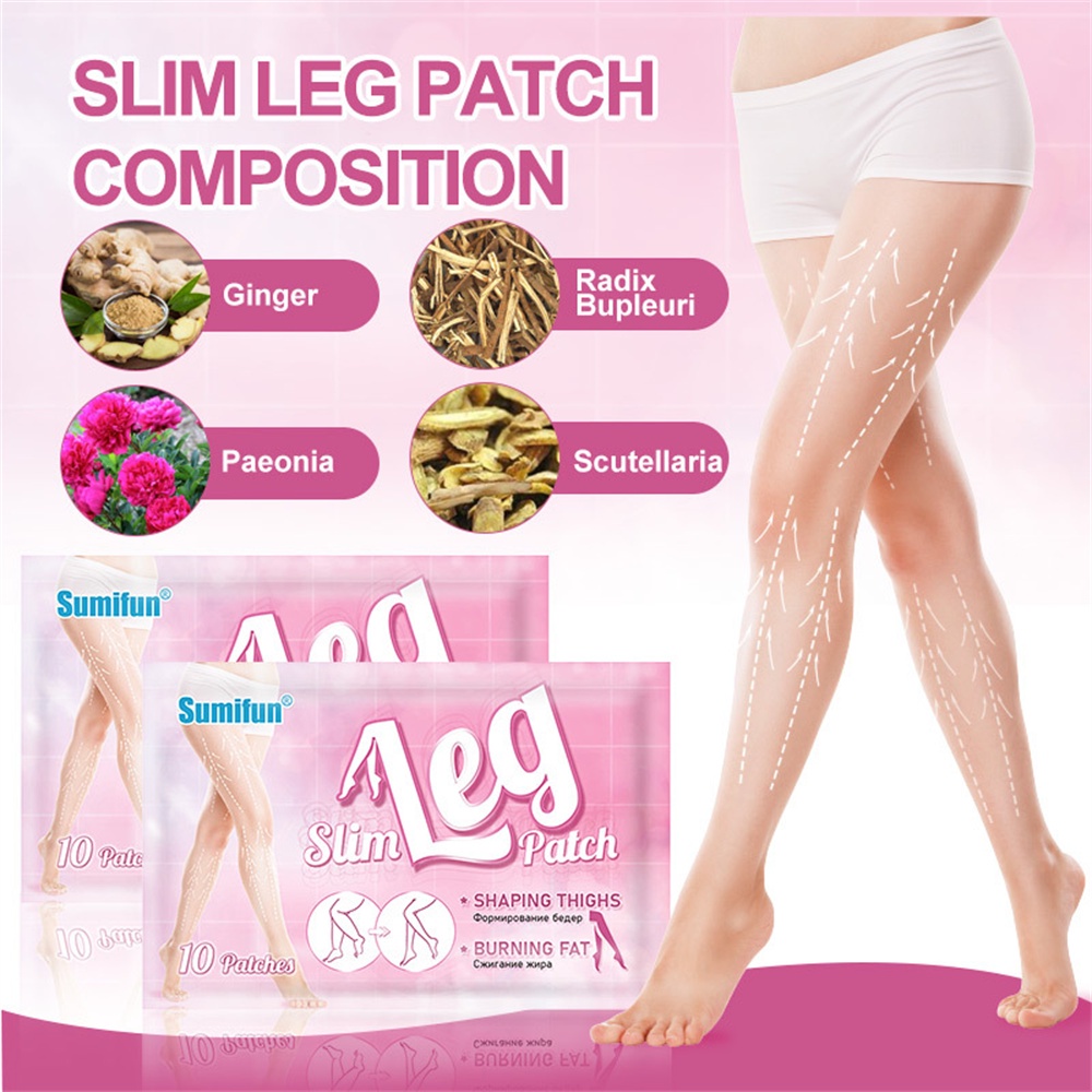 ♕ Sumifun 10 Miếng Dán/1 Gói Băng Định Hình Chân Giảm Béo Đốt Cháy Mỡ Săn Chắc Nâng Friming Chân Đùi Cơ Da Miếng Dán Nam Nữ Chăm Sóc Cơ Thể UPBEST