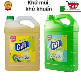Nước rửa chén Gift 3,8kg / Can hương Trà Chanh Khử mùi siêu sạch